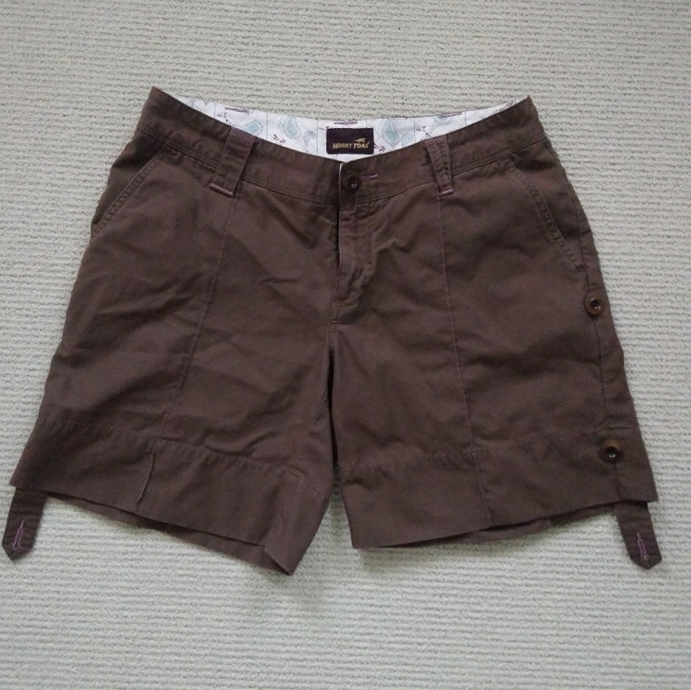Utility Khakis in chocolate w/pink stitching